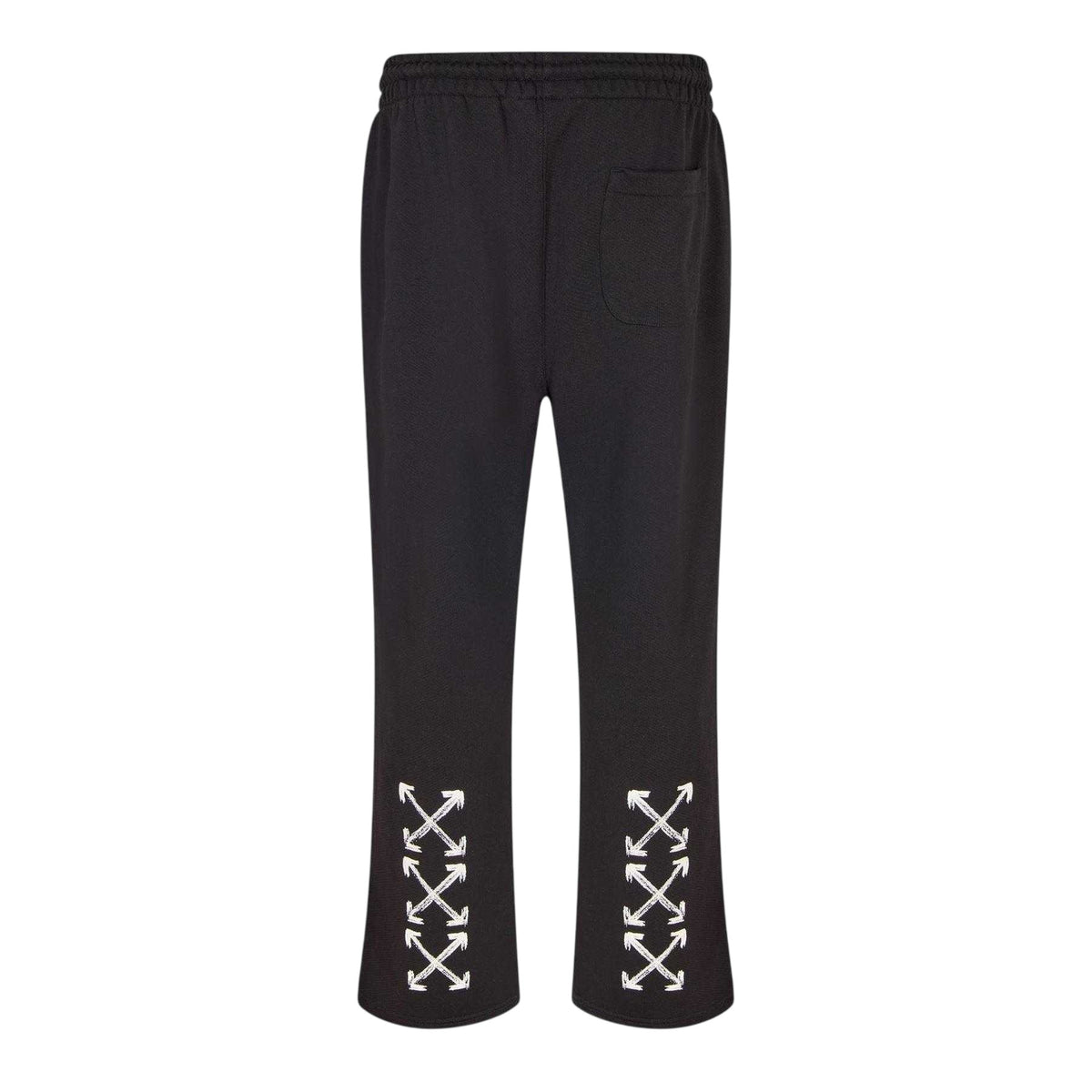Black - Back - Off White Mens Slim Fit Jogging Bottoms