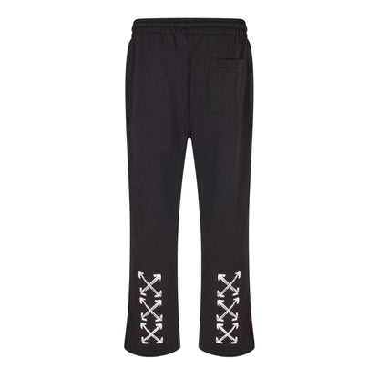 Black - Back - Off White Mens Slim Fit Jogging Bottoms