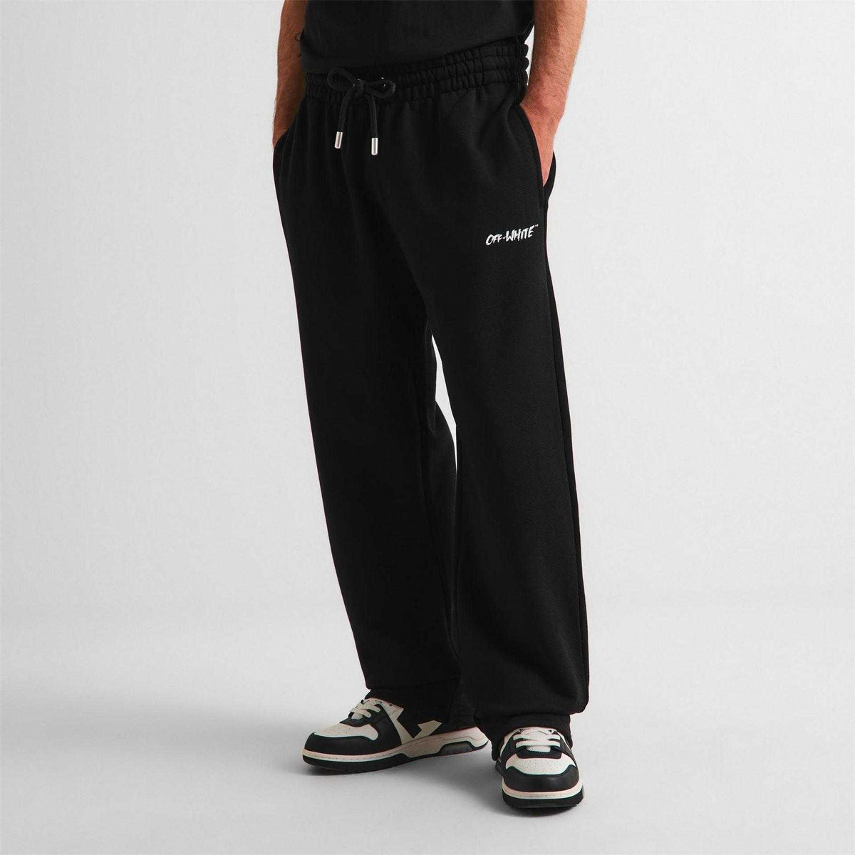 Black - Lifestyle - Off White Mens Slim Fit Jogging Bottoms