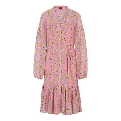 Pink - Front - Hugo Womens-Ladies Kawarda-1 Floral Dress