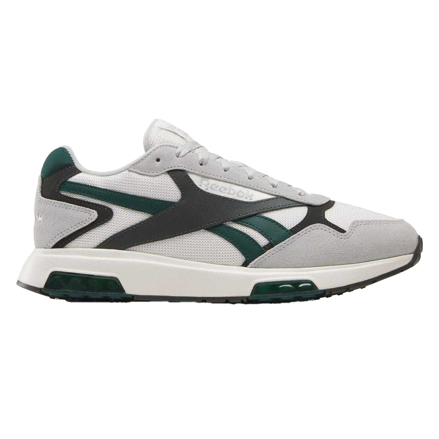 White-Grey - Side - Reebok Unisex Adult Glide DMX Suede Trainers