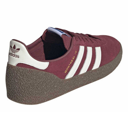 Maroon - Back - Adidas Mens Montreal 76 S Canvas Low Top Sneakers