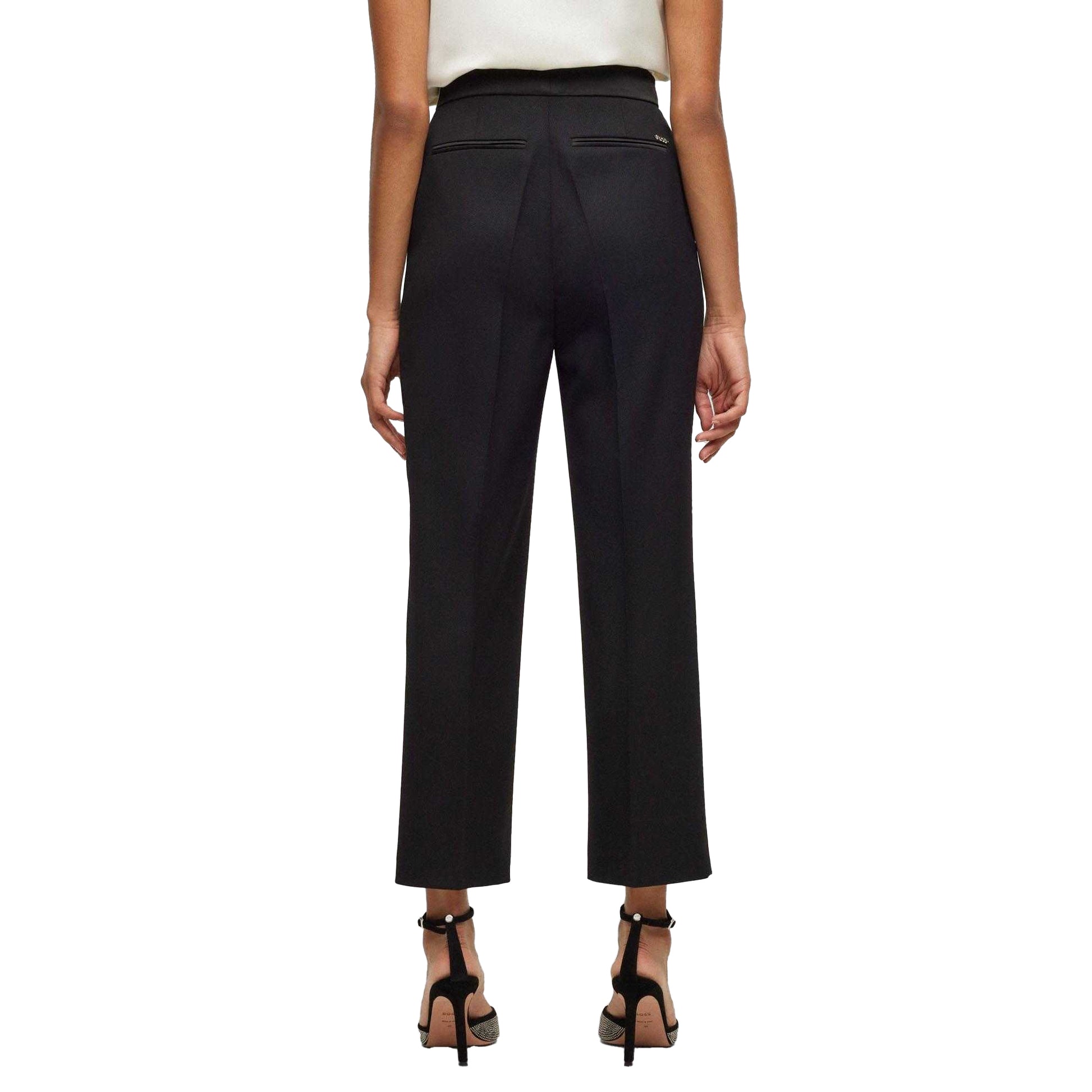Black - Back - Boss Womens-Ladies Tatuxa Regular Tuxedo Trousers