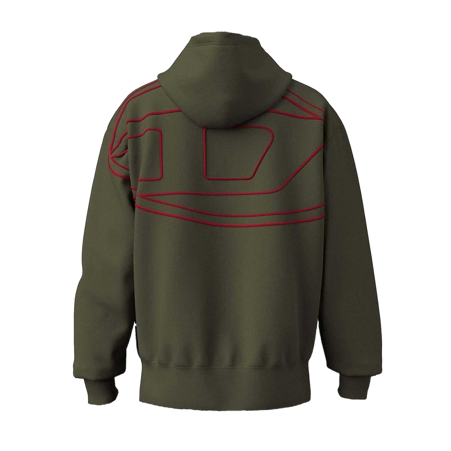 Green - Back - Diesel Mens S-Macs Hoodie