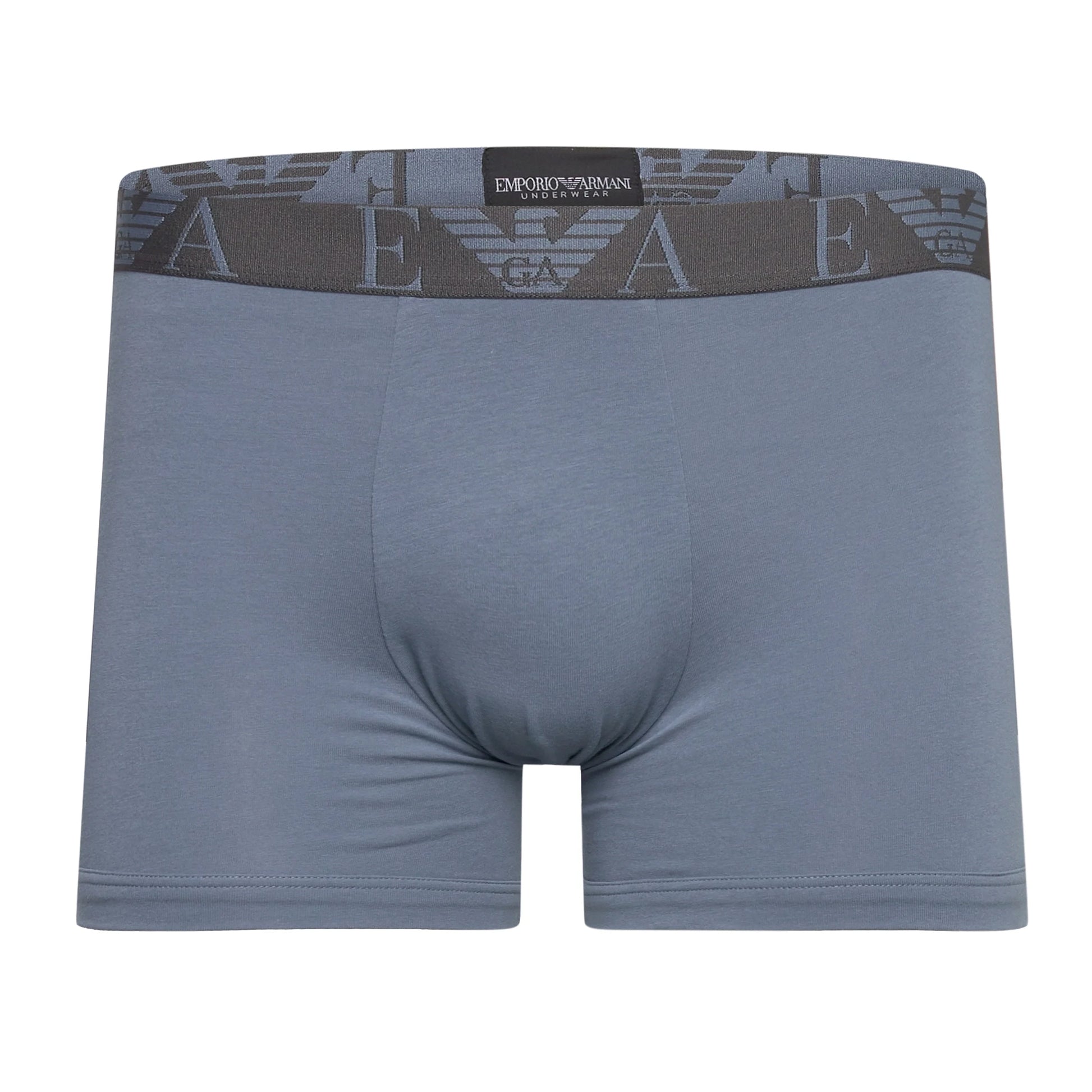 Blue-Grey-Black - Side - Emporio Armani Mens Boxer Shorts (Pack of 3)