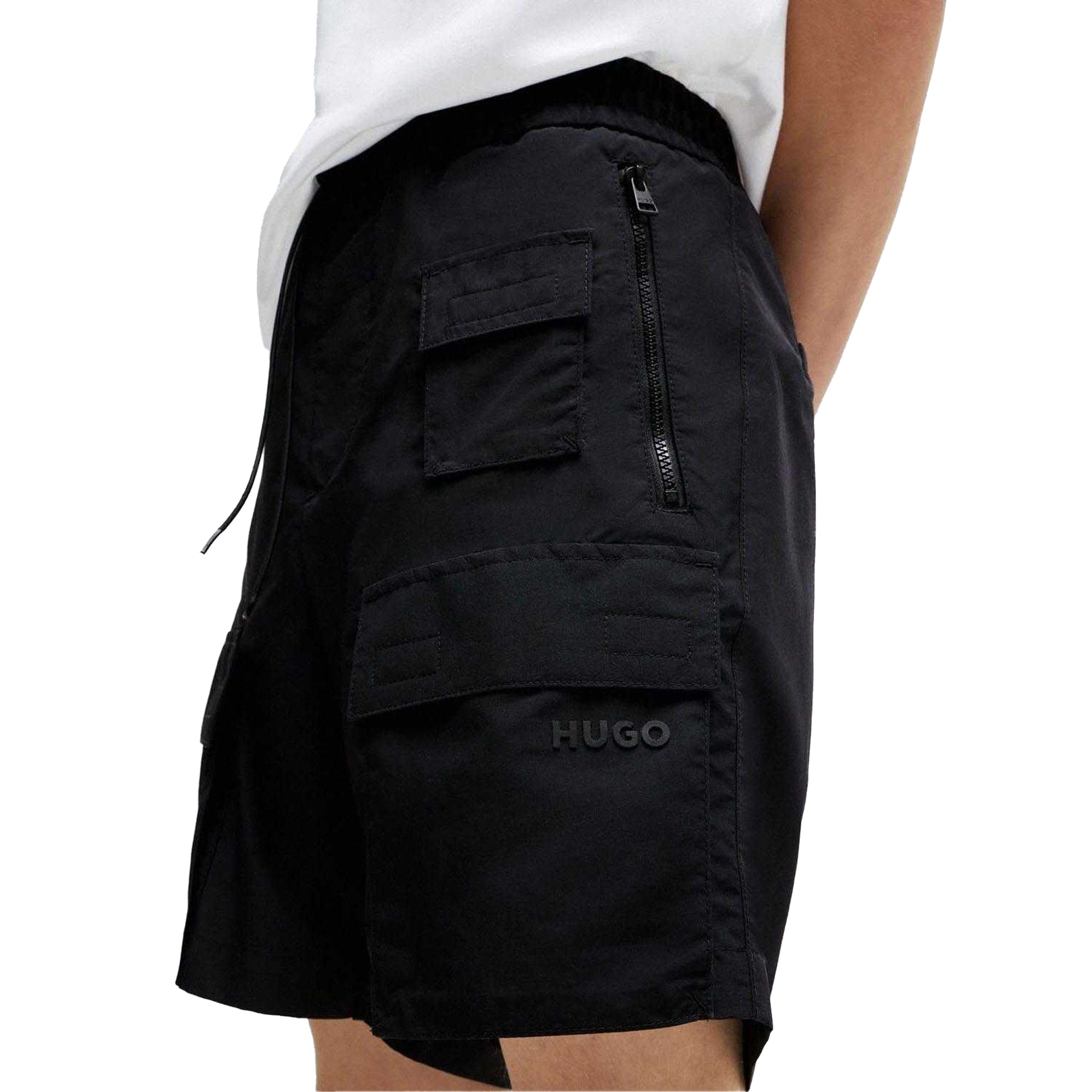 Black - Lifestyle - Hugo Mens Jad242 Cargo Shorts