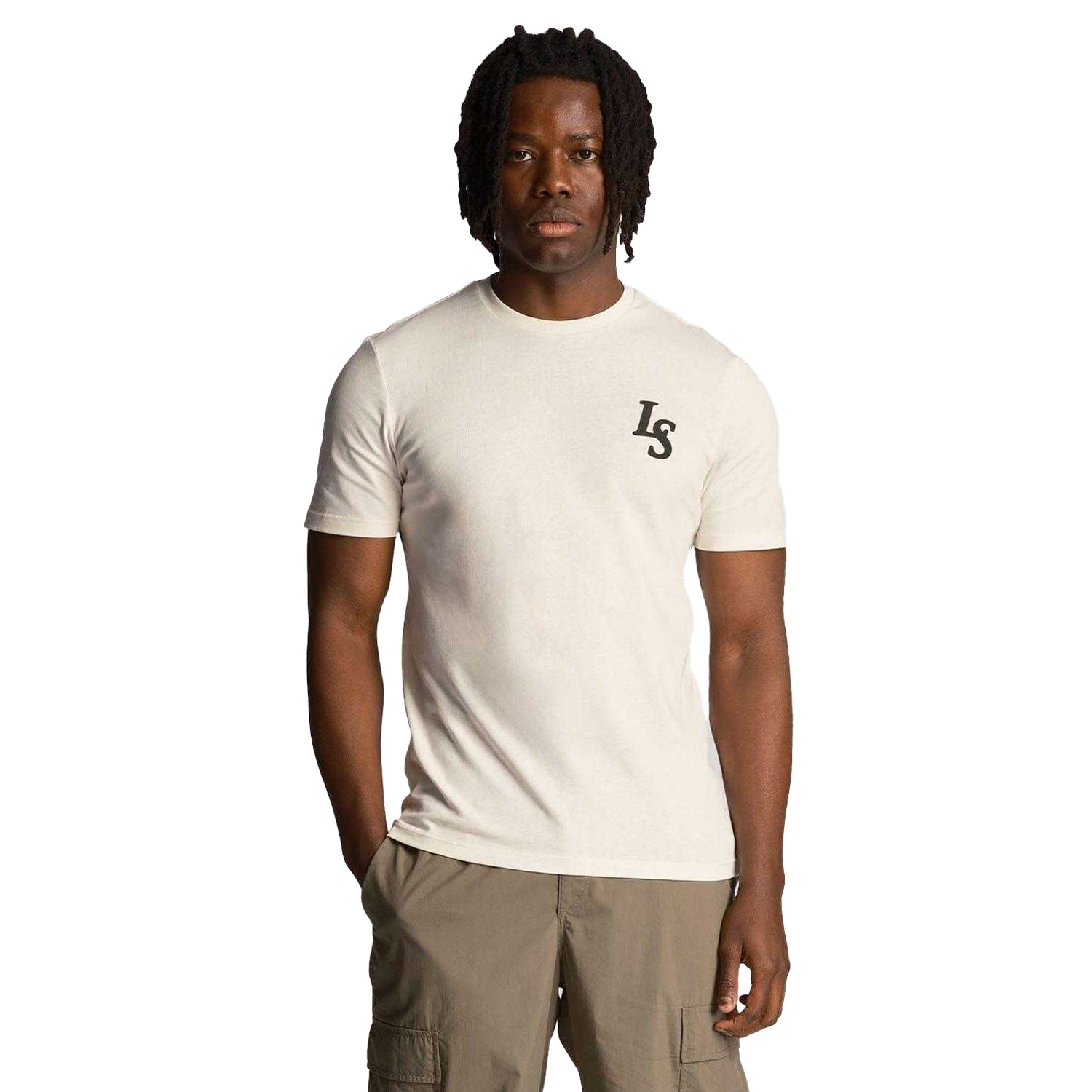 White - Side - Lyle & Scott Mens Club Emblem T-Shirt