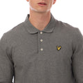 Grey - Side - Lyle & Scott Mens Long-Sleeved Polo Shirt