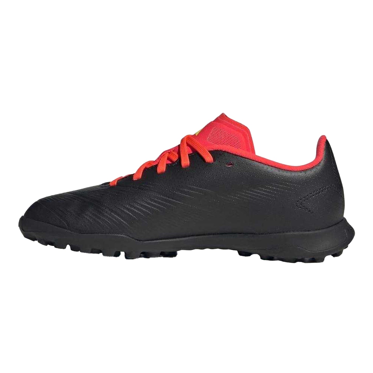 Core Black-Cloud White-Solar Red - Side - Adidas Childrens-Kids Predator League Artificial Ground Football Boots