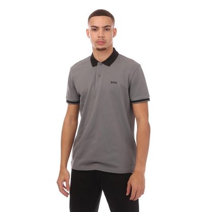 Grey - Front - Hugo Boss Mens Paddy 8 Polo Shirt