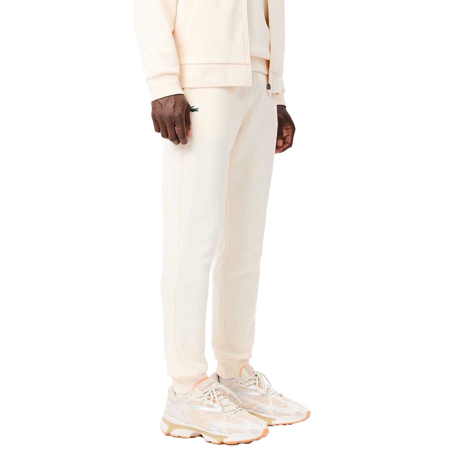 White - Side - Lacoste Mens Monochrome Sport Jogging Bottoms