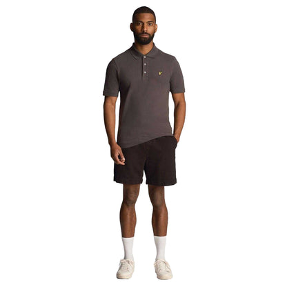 Black - Side - Lyle & Scott Mens Linen Shorts