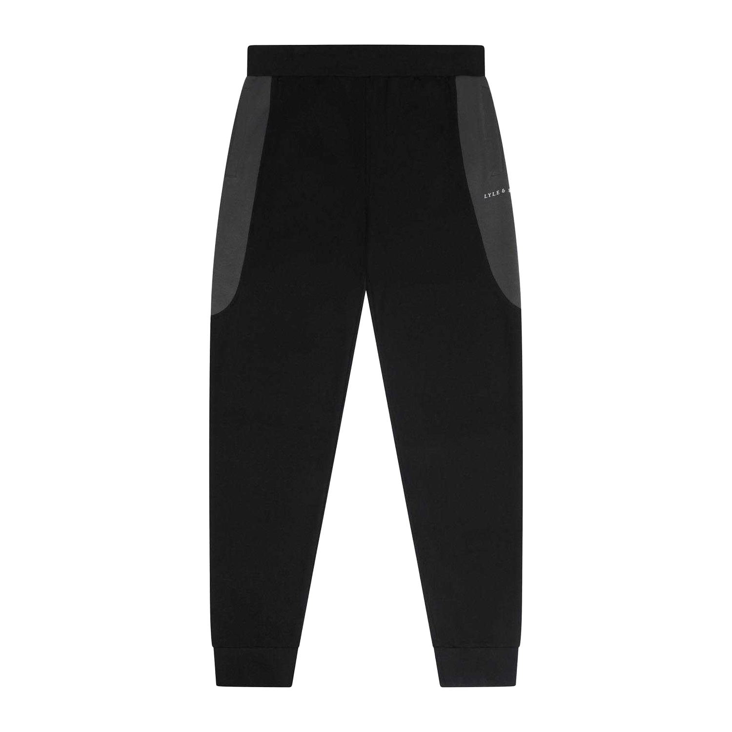 Black - Front - Lyle & Scott Mens Colour Block Jogging Bottoms