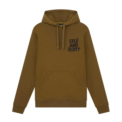 Olive - Front - Lyle & Scott Mens Ripple Logo Hoodie