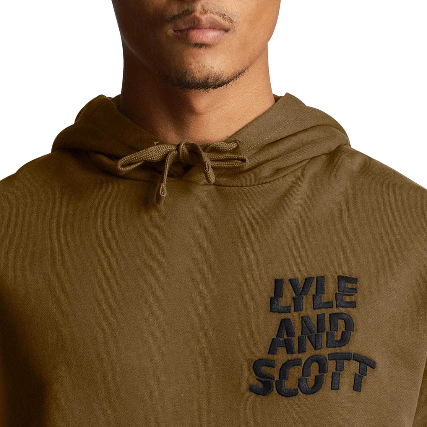 Olive - Pack Shot - Lyle & Scott Mens Ripple Logo Hoodie