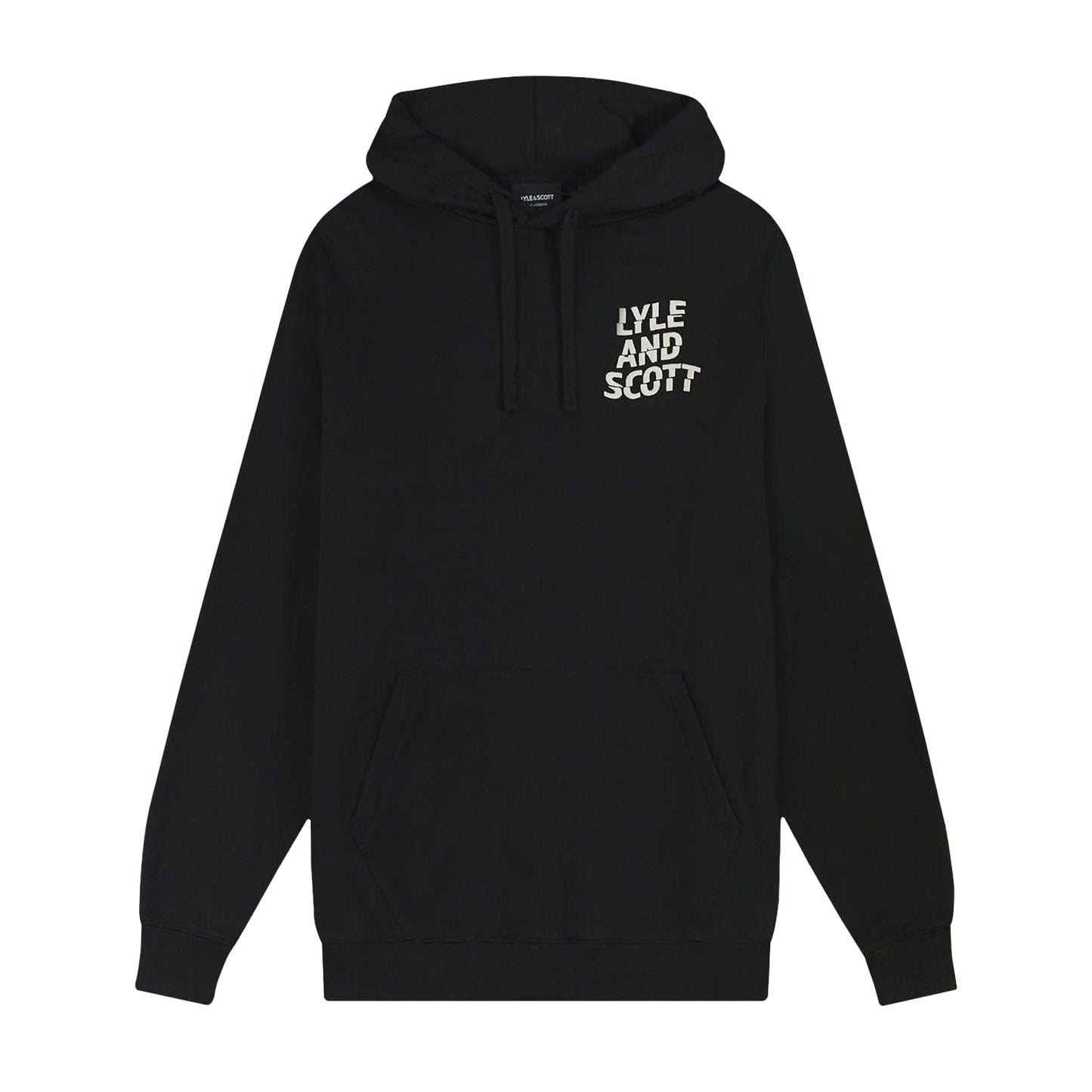 Black - Front - Lyle & Scott Mens Ripple Logo Hoodie