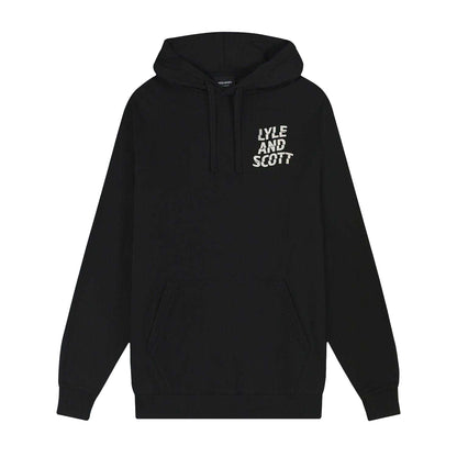 Black - Front - Lyle & Scott Mens Ripple Logo Hoodie