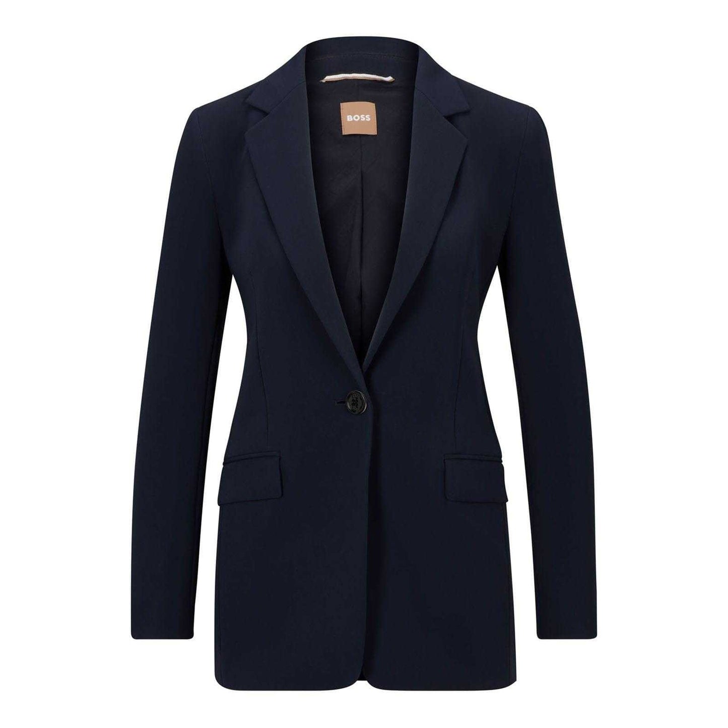 Blue - Front - Boss Womens-Ladies Jocalua8 Relaxed Fit Blazer