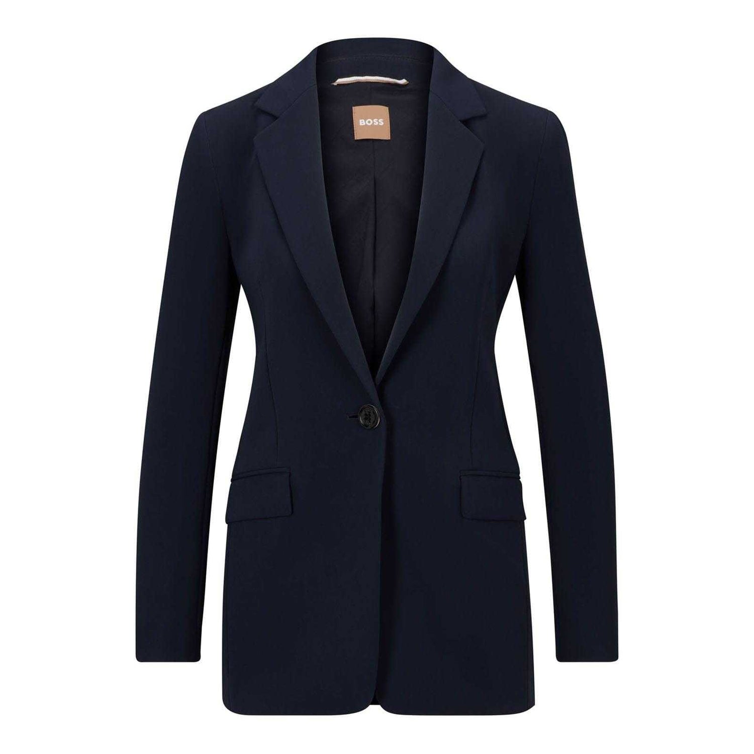 Blue - Front - Boss Womens-Ladies Jocalua8 Relaxed Fit Blazer