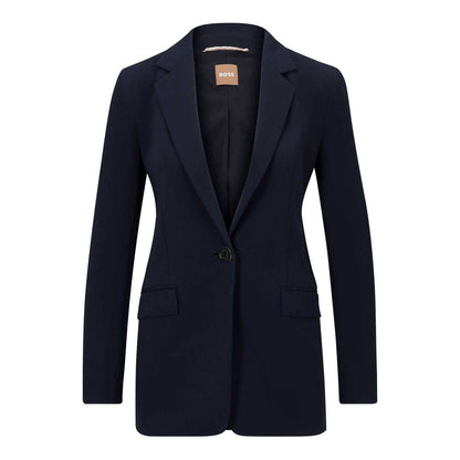 Blue - Front - Boss Womens-Ladies Jocalua8 Relaxed Fit Blazer