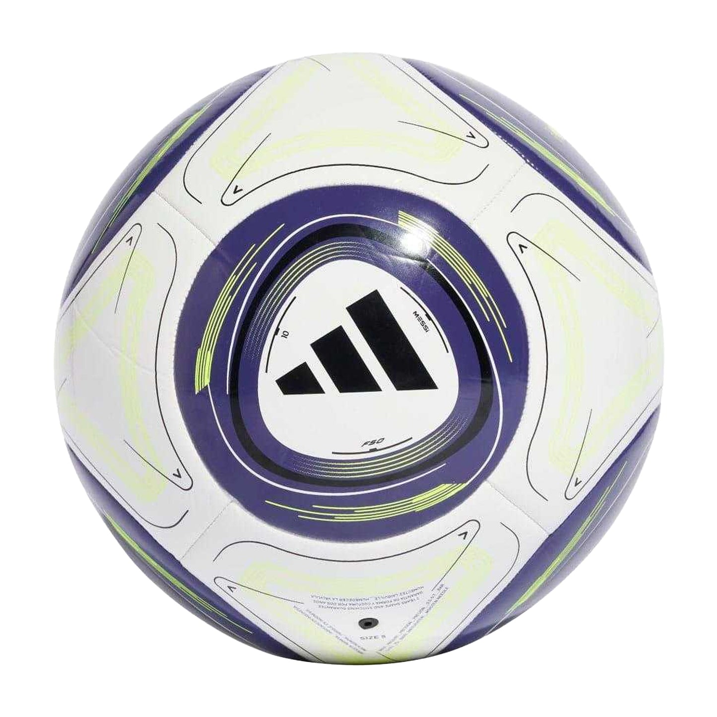 White-Purple-Black-Yellow - Front - Adidas Club Lionel Messi Football