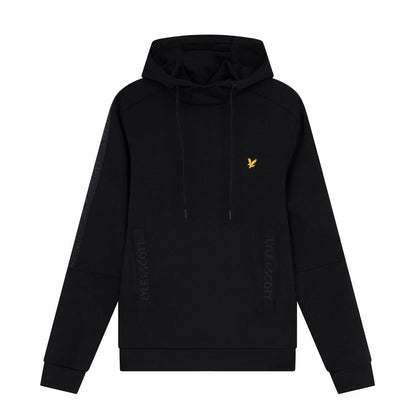 Black - Front - Lyle & Scott Mens Branded Pocket Hoodie