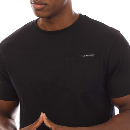 Black - Side - Duck and Cover Mens Treymere T-Shirt