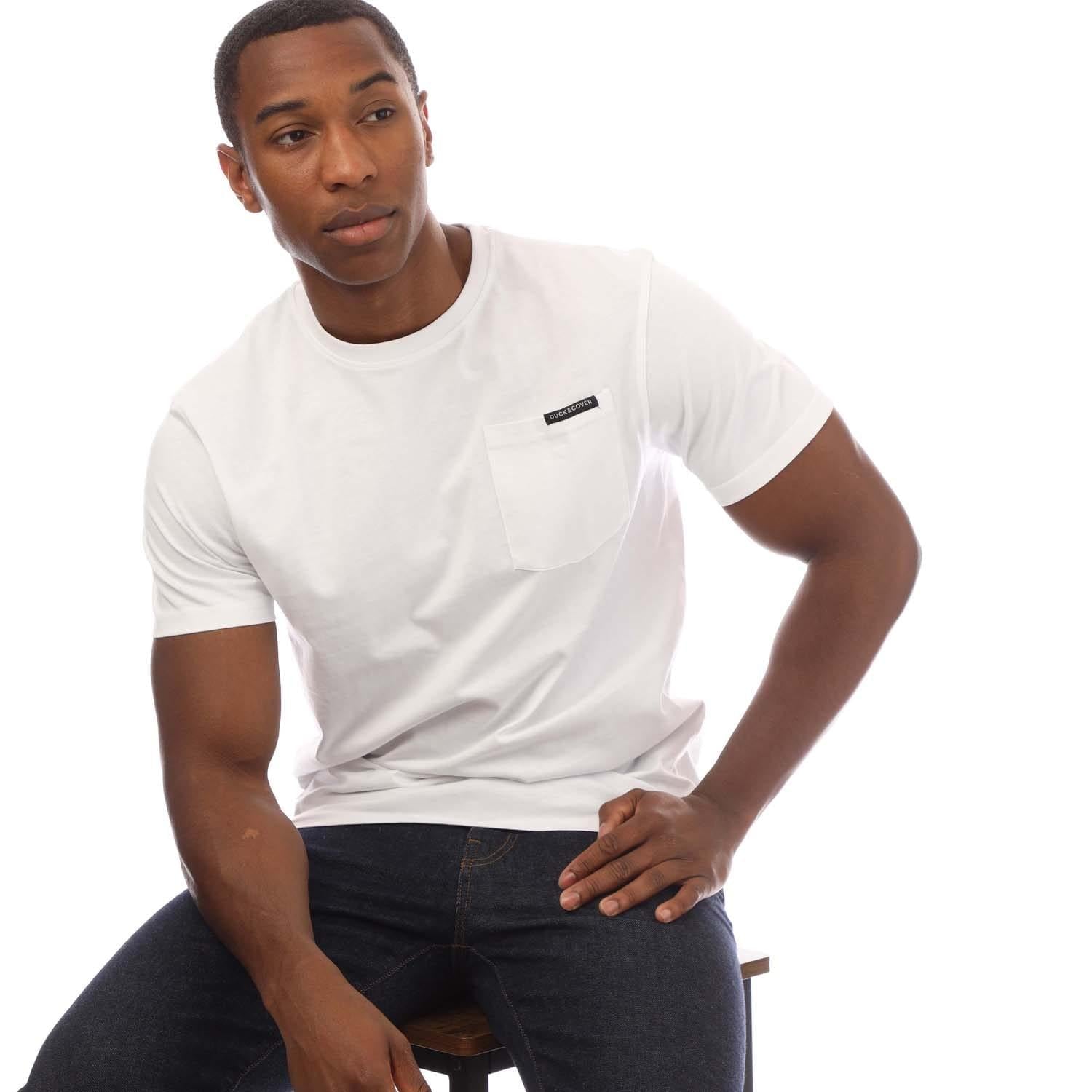 White - Lifestyle - Duck and Cover Mens Treymere T-Shirt