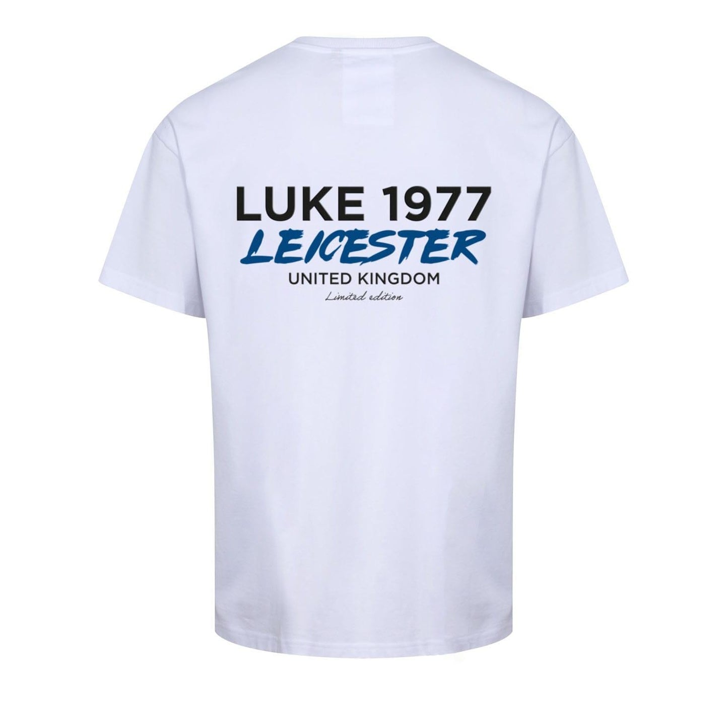 White-Blue - Back - Luke 1977 Mens Leicester City T-Shirt