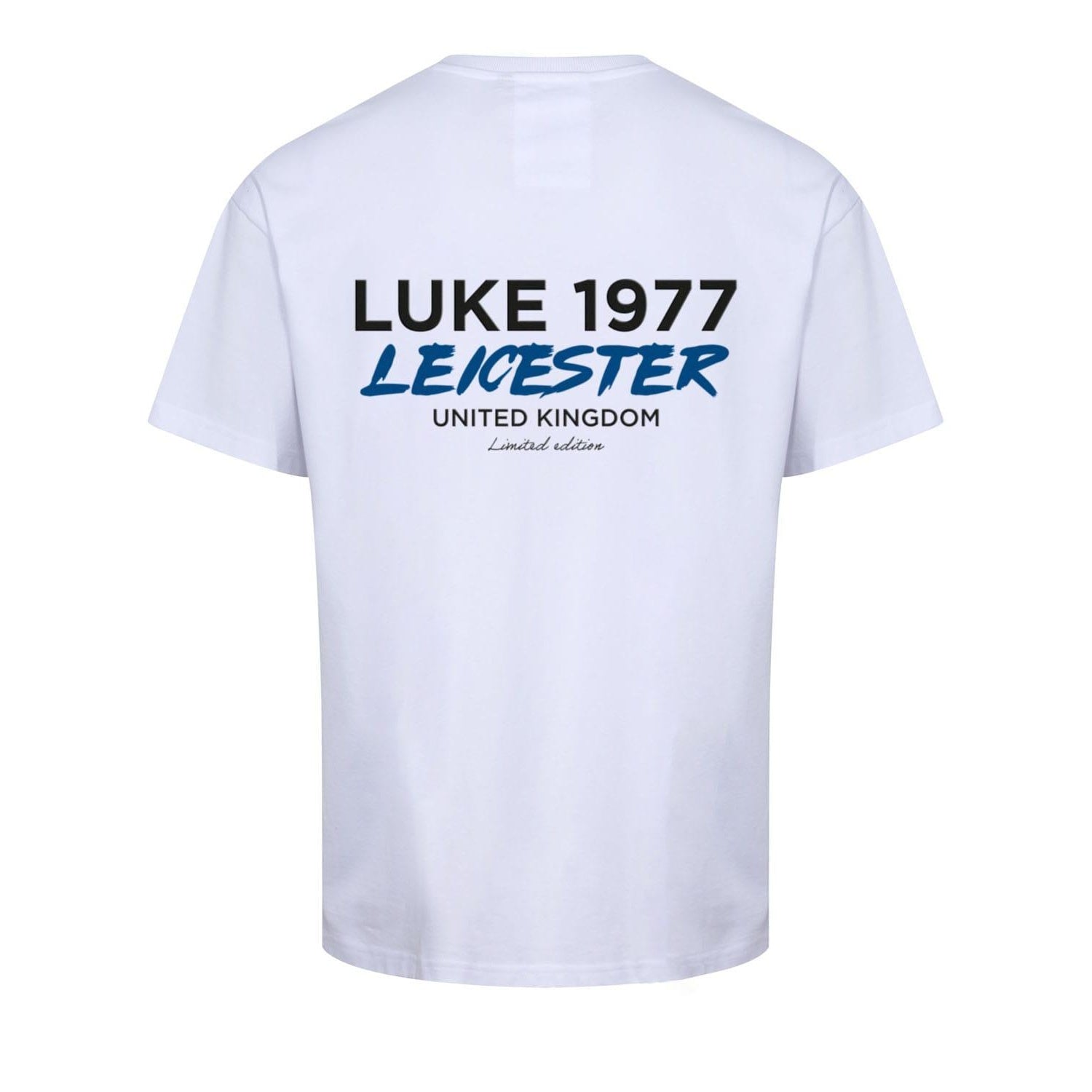 White-Blue - Back - Luke 1977 Mens Leicester City T-Shirt