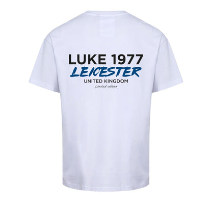 White-Blue - Back - Luke 1977 Mens Leicester City T-Shirt
