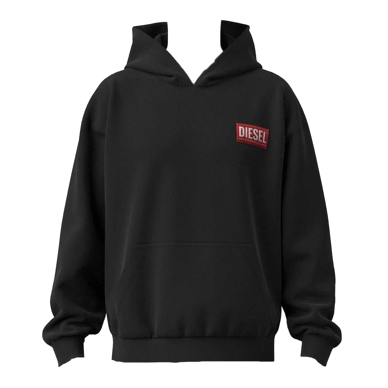 Black - Front - Diesel Mens S-Nlabel Hoodie