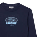 Navy - Pack Shot - Lacoste Childrens-Kids Print Heavy Cotton Badge T-Shirt