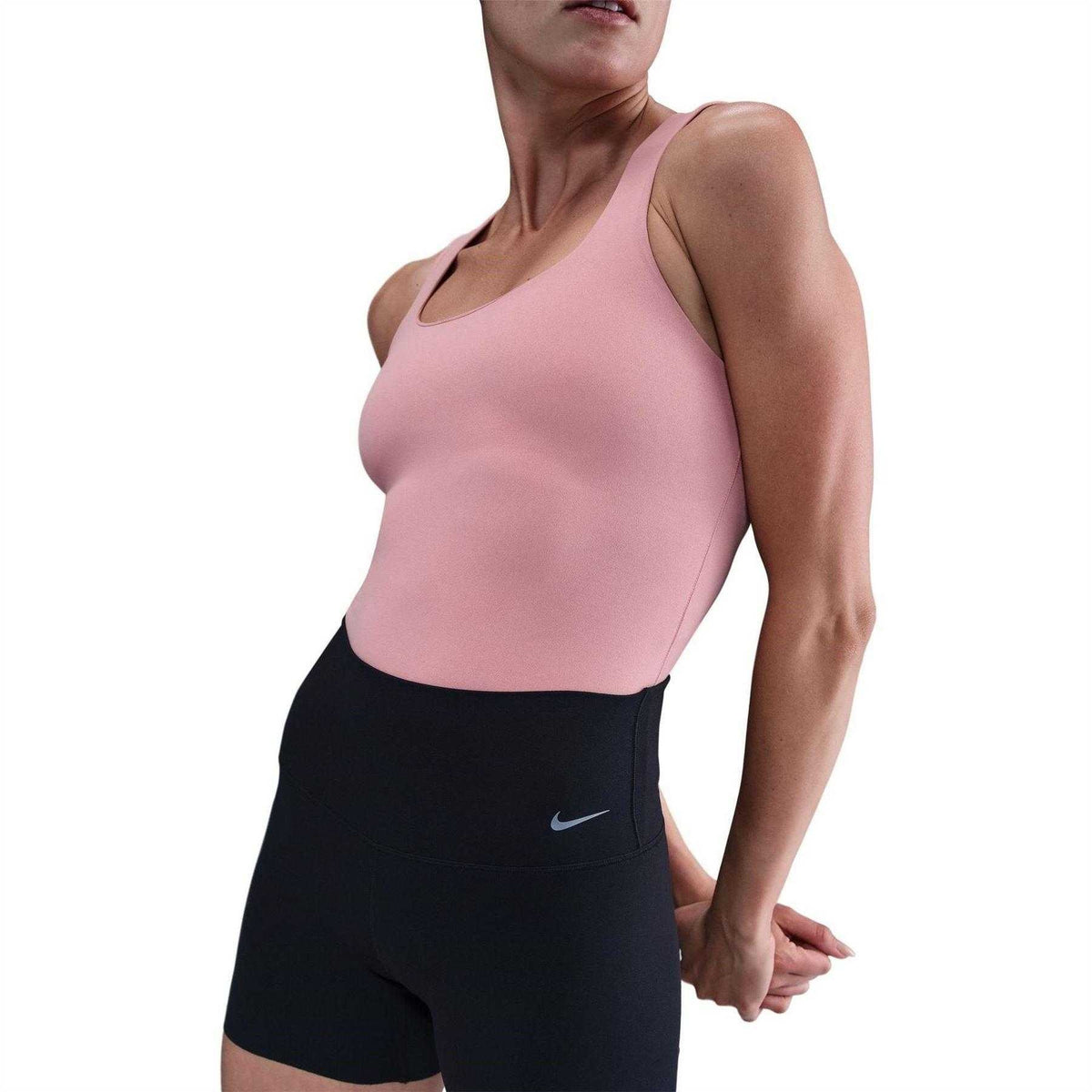 Black-Black - Side - Nike Womens Zenvy High Waist Cycling Shorts