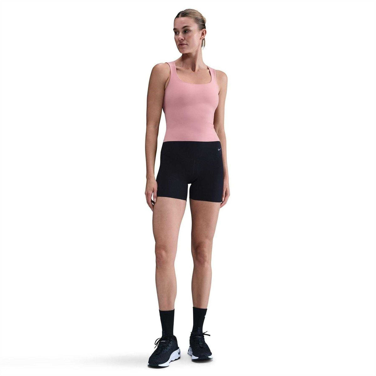 Black-Black - Pack Shot - Nike Womens Zenvy High Waist Cycling Shorts