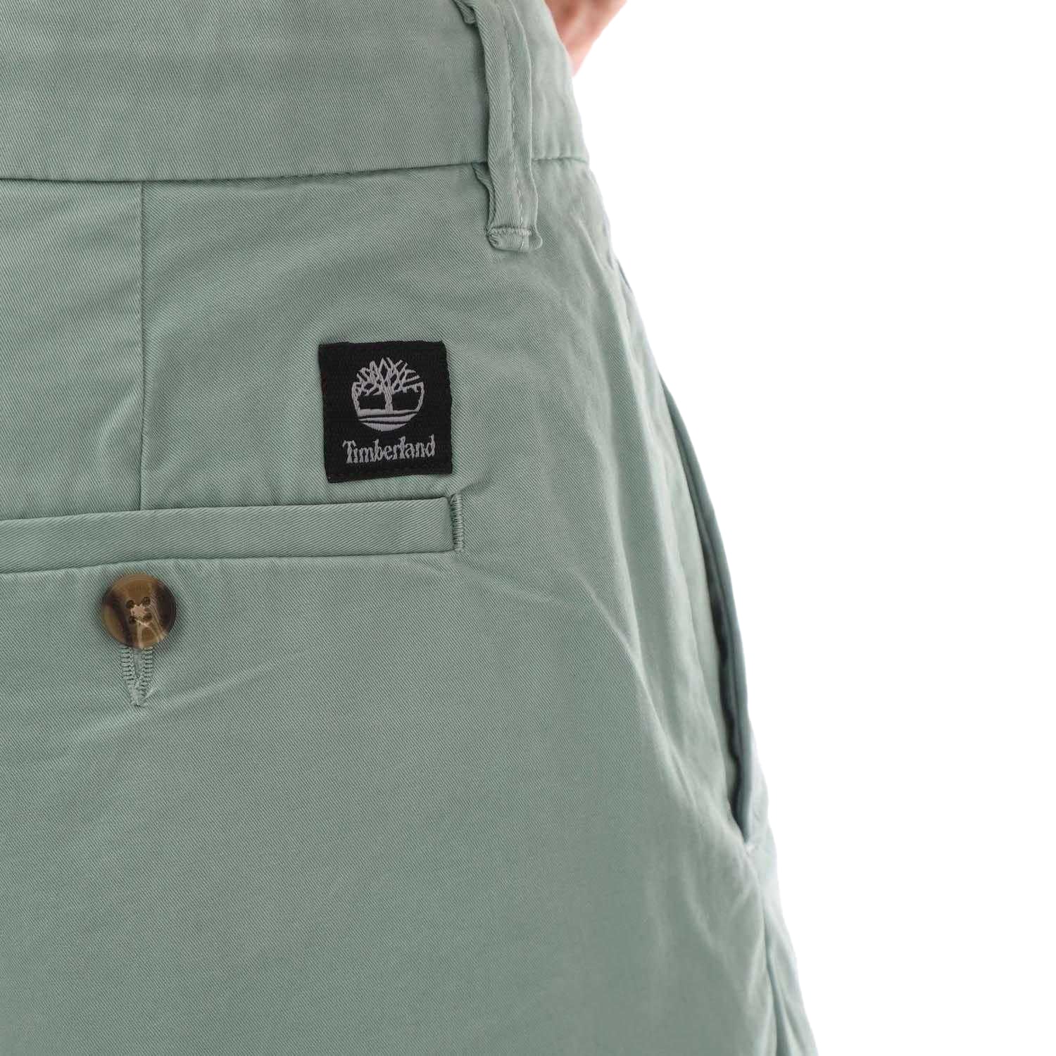 Green - Side - Timberland Mens Claremont Twill Chino Shorts
