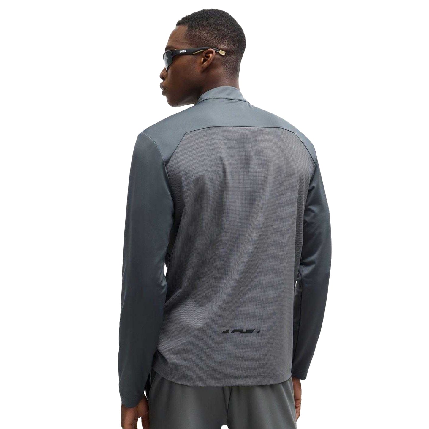 Beige - Back - Hugo Boss Mens Logo Reflective Sweatshirt