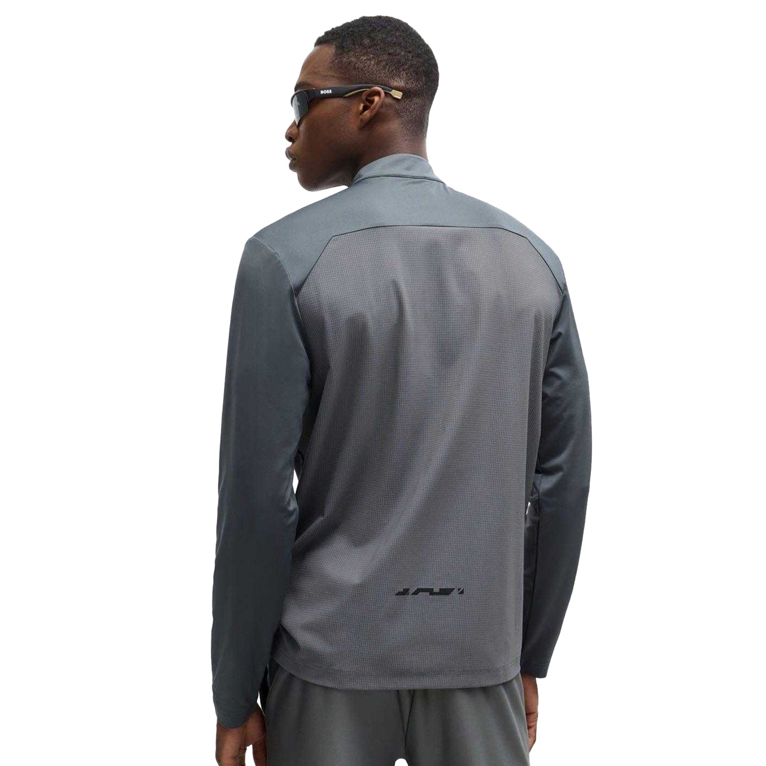Beige - Back - Hugo Boss Mens Logo Reflective Sweatshirt