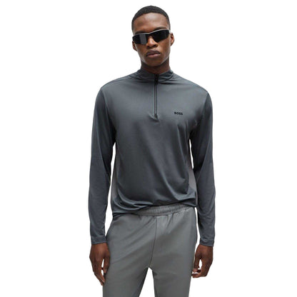 Beige - Side - Hugo Boss Mens Logo Reflective Sweatshirt