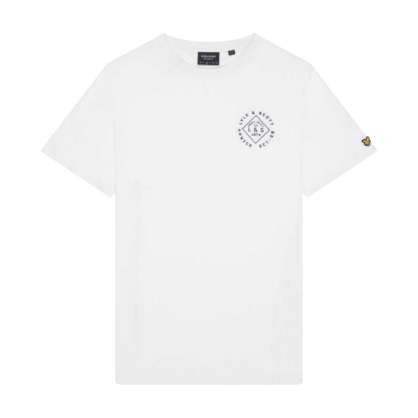 White - Front - Lyle & Scott Mens Stamp Logo T-Shirt