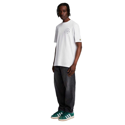 White - Lifestyle - Lyle & Scott Mens Stamp Logo T-Shirt