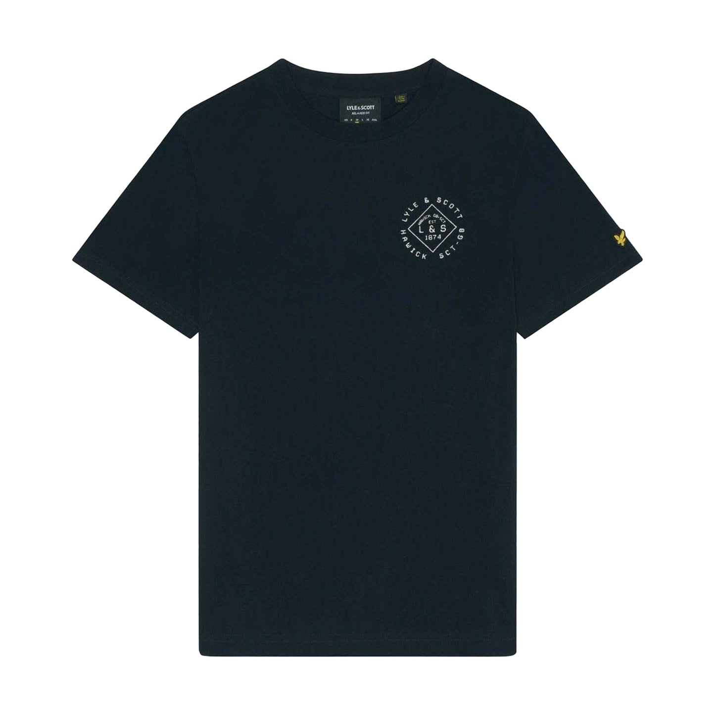 Navy - Front - Lyle & Scott Mens Stamp Logo T-Shirt