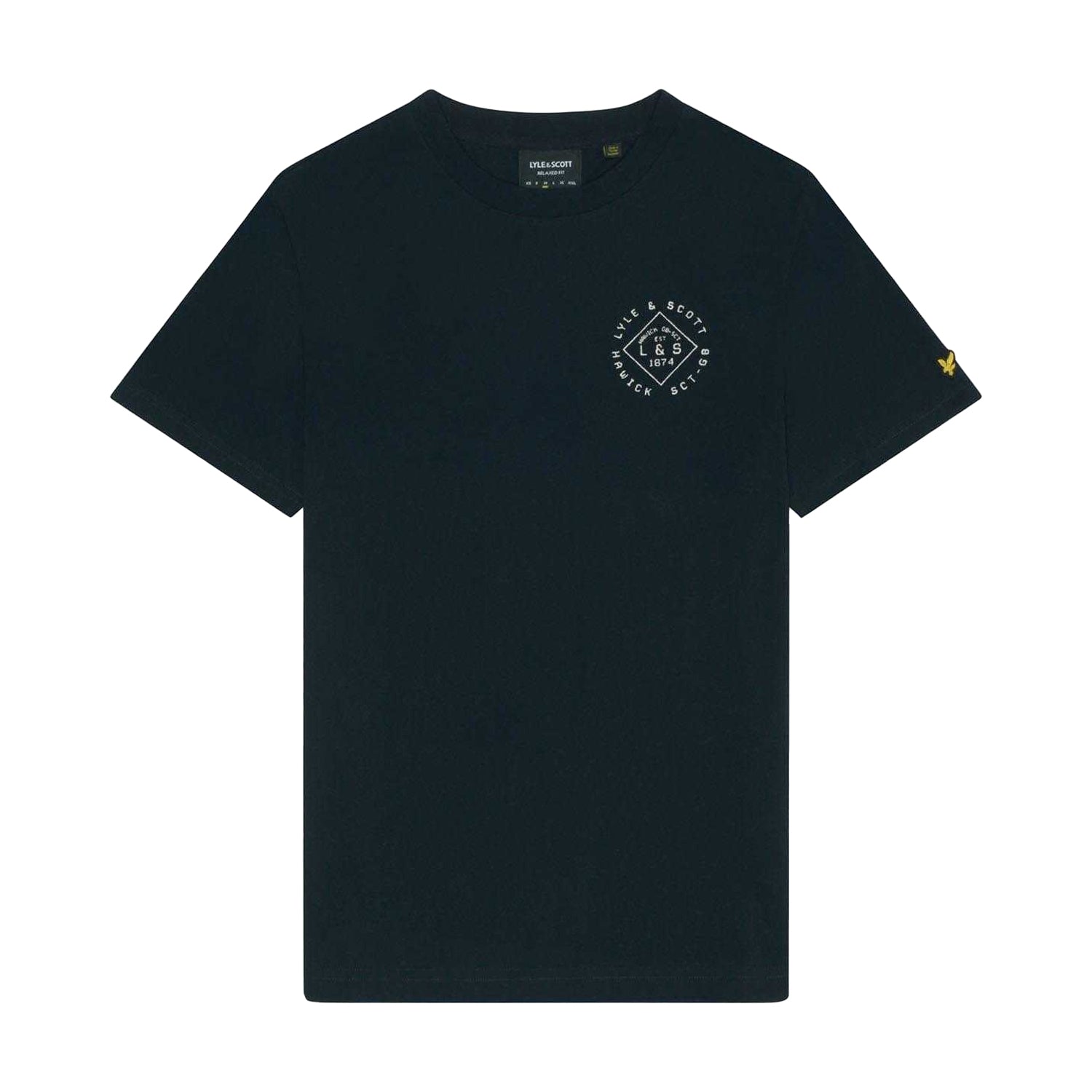 Navy - Front - Lyle & Scott Mens Stamp Logo T-Shirt