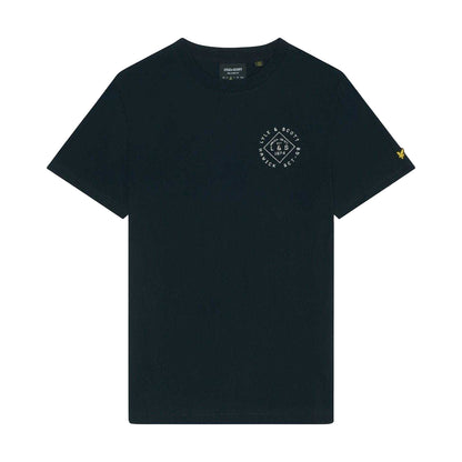 Navy - Front - Lyle & Scott Mens Stamp Logo T-Shirt