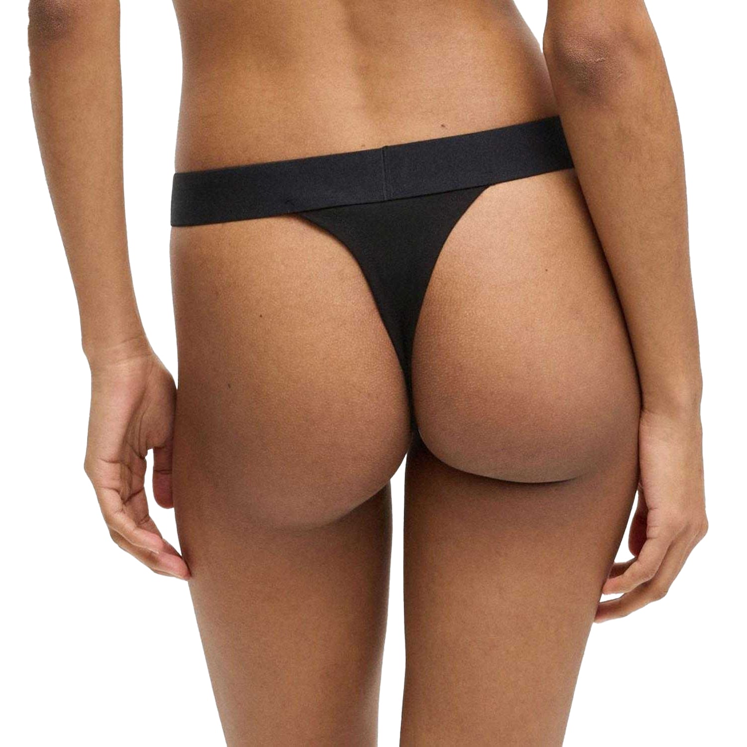 Black-Red - Back - Hugo Womens-Ladies String Label Thong
