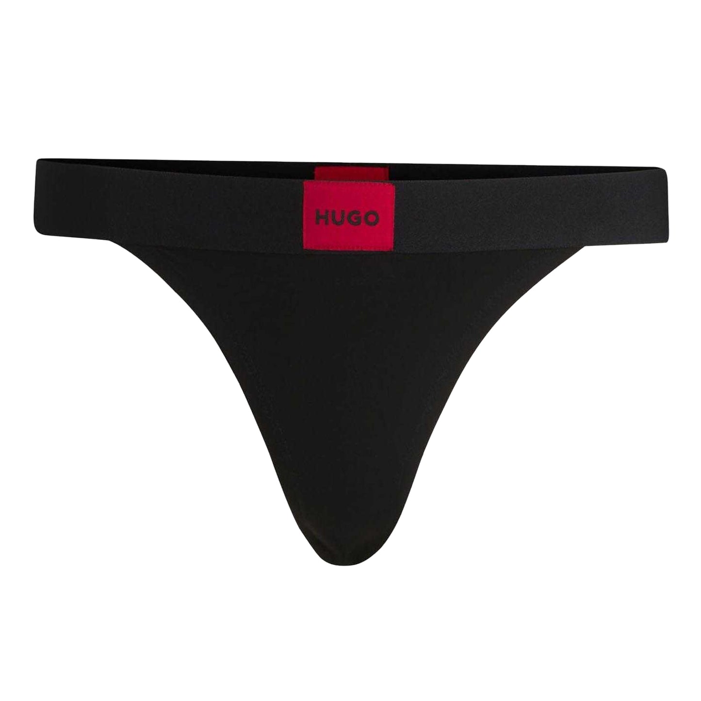 Black-Red - Front - Hugo Womens-Ladies String Label Thong