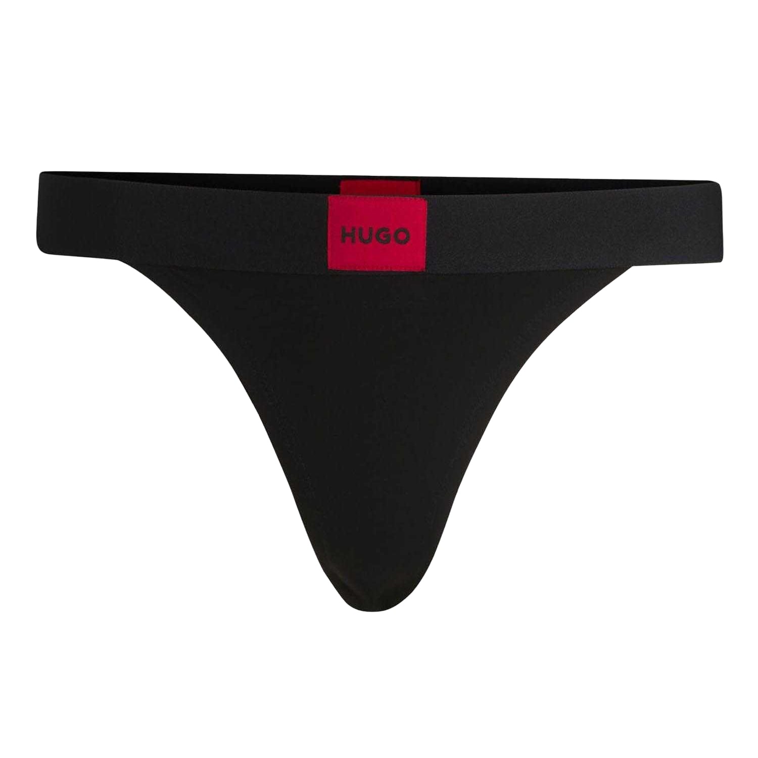 Black-Red - Front - Hugo Womens-Ladies String Label Thong