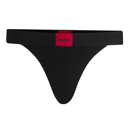 Black-Red - Front - Hugo Womens-Ladies String Label Thong