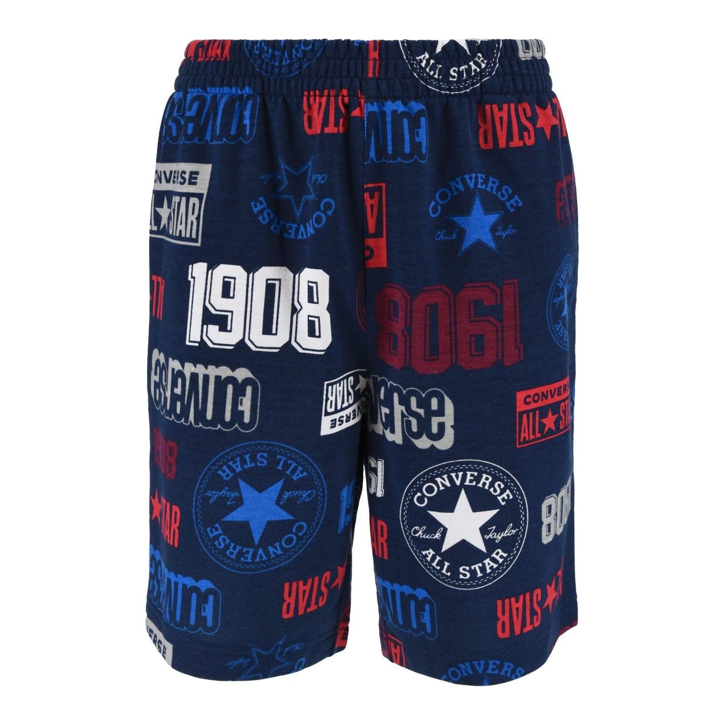 Navy - Front - Converse Boys All-Over Print Logo Shorts