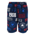 Navy - Front - Converse Boys All-Over Print Logo Shorts